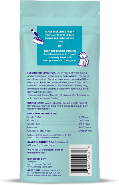 Ark Naturals Kiss Me-Ow Lickable Dental Cat Treats, Chicken Flavored, No Artificial Flavors, 2