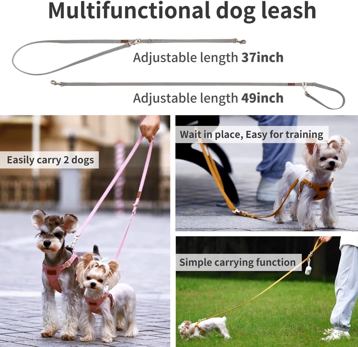 Puppytie No Pull XXS Puppy Harness with Multifunction Dog Leash,Soft Adjustable No Choke Escape