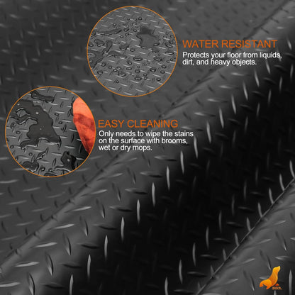 SEAL 5 x 8 Ft Premium Garage Floor Mat, Solid 2.8mm Thickened Black Commercial Grade Heavy Duty