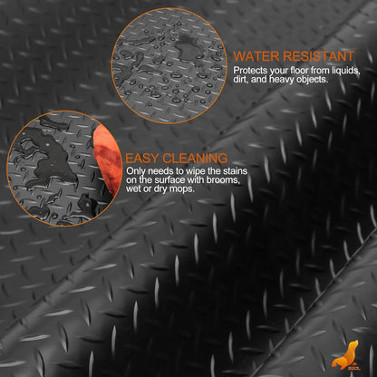 SEAL 6 x 8 Ft Premium Garage Floor Mat, Solid 2.8mm Thickened Black Commercial Grade Heavy Duty