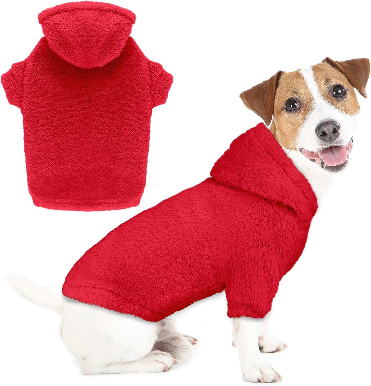 Fuzzy Dog Sweaters for Large Dogs Pet Hoodie Clothes Warm Soft Pet Coats Hooded Sweatshirt Dog