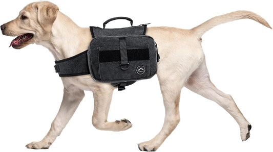 Himal Outdoors Dog Backpack & Saddle Bag, Tactical Hiking Backpack for Large Dogs with Side Pockets