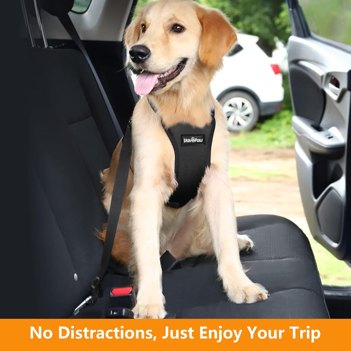 Dog Seat Belt, Safety Vest Dog Car Harness with Adjustable Buckle Dog Seat Belt for Vehicle Nylon