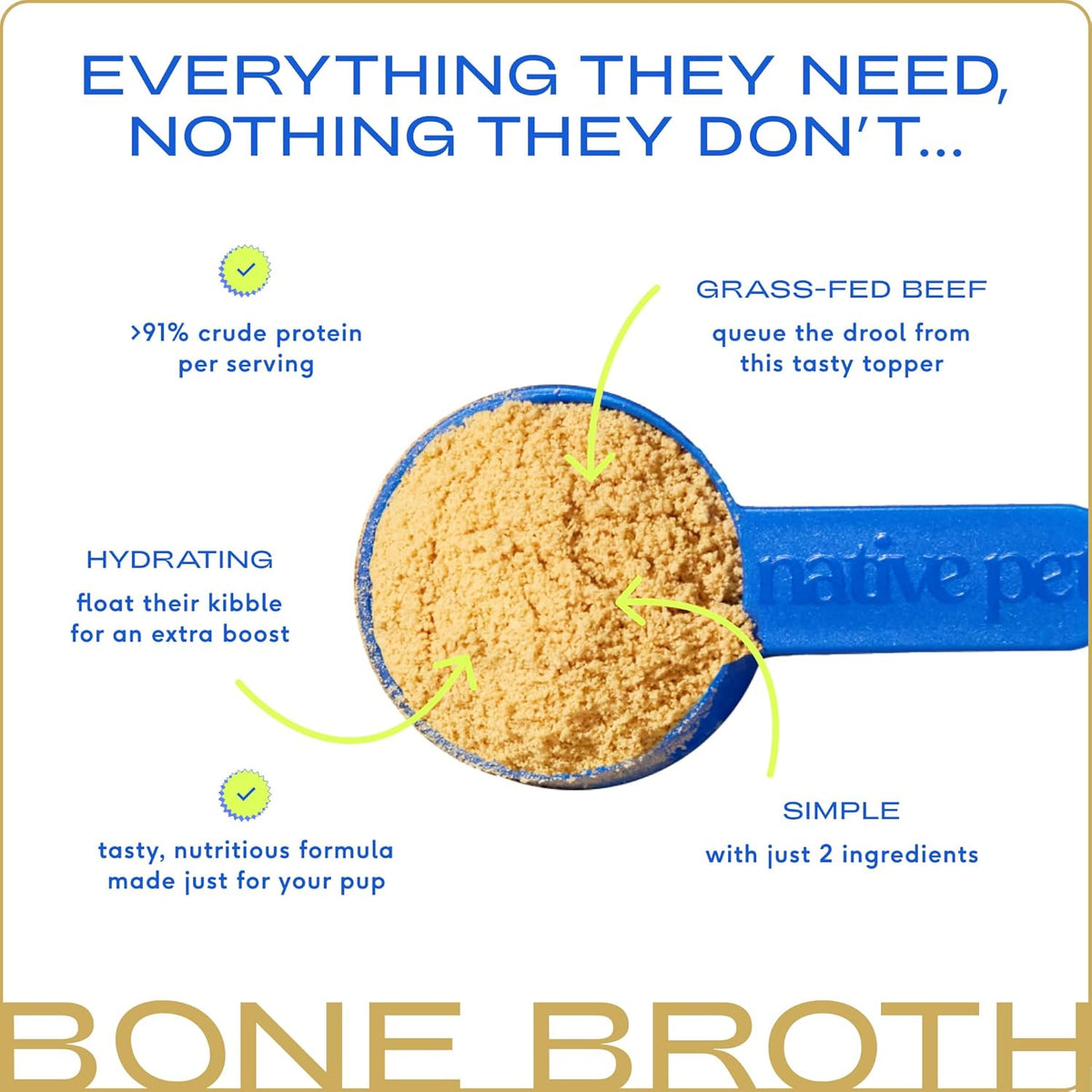 Native Pet Bone Broth for Dogs and Cats - Made with Real Beef Bone Broth, Dog Food Toppers for