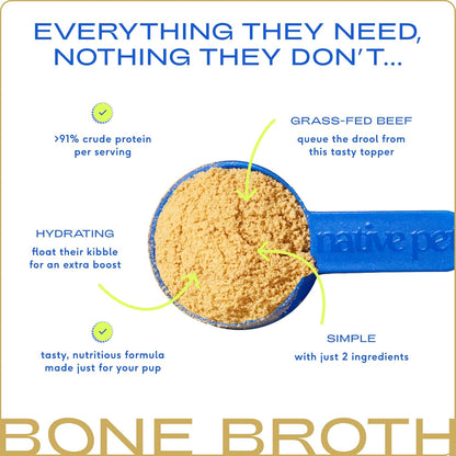 Native Pet Bone Broth for Dogs and Cats - Made with Real Beef Bone Broth, Dog Food Toppers for