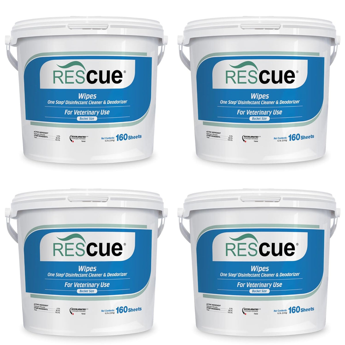 REScue One-Step Disinfectant Cleaner & Deodorizer Wipes for Vet Use – Cleaner for Kennels, Litter