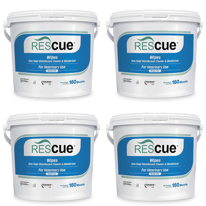 REScue One-Step Disinfectant Cleaner & Deodorizer Wipes for Vet Use – Cleaner for Kennels, Litter