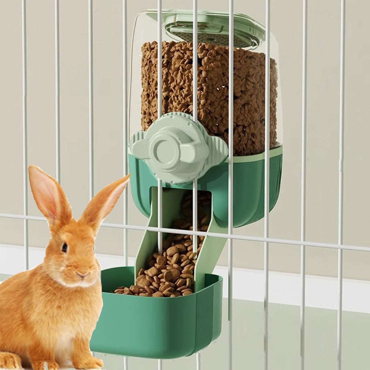 Pet Hanging Automatic Feeders Drinking Bowls，Gravity Rabbit Feeder and Water Set，Cage Cat Food Bowl