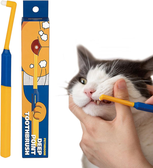 PETHROOM] Pet Toothbrush for Cats and Dogs | Round Shaped Head with Ultra Soft Bristle for Deep
