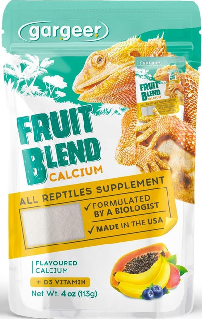 4oz All Reptile Calcium with Vitamin D3, Phosphorus-Free, Ultrafine Powder. Pure dust, Real Fruits
