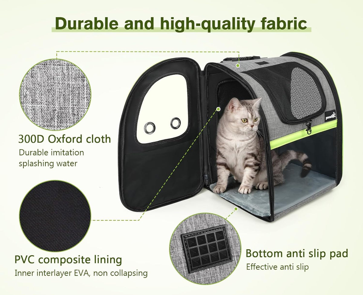 Pecute Pet Carrier Backpack, Large Cat Carrier Backpack Hold Up to 22 Lbs, Expandable cat Backpack