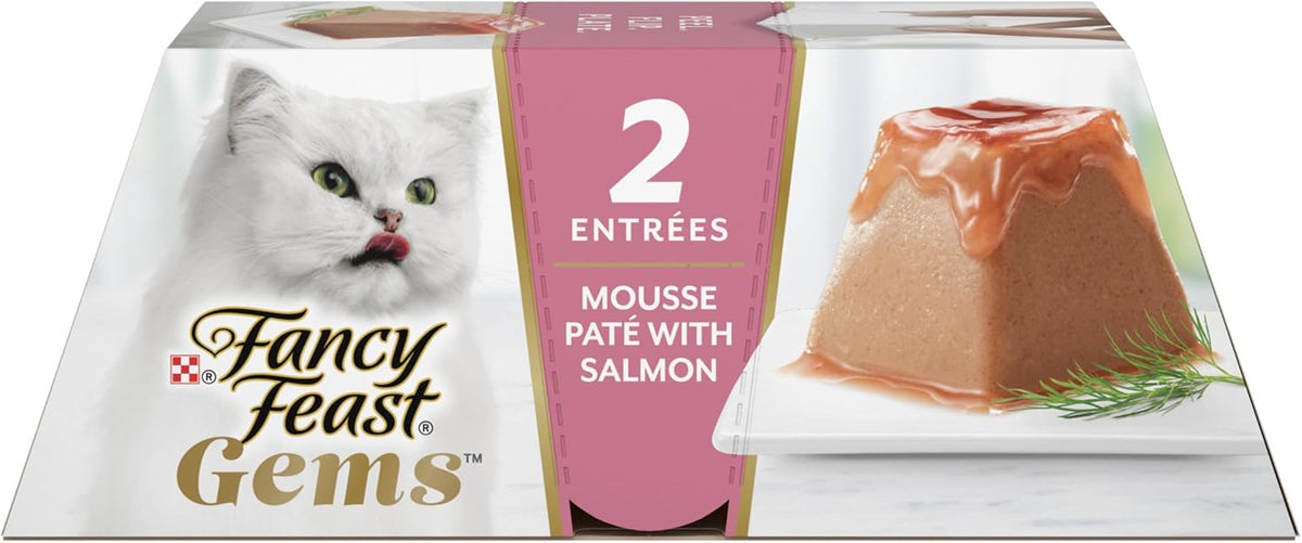 Fancy Feast Gems Pate Cat Food Mousse With Salmon and a Halo of Savory Gravy Cat Food - (Pack of 8)