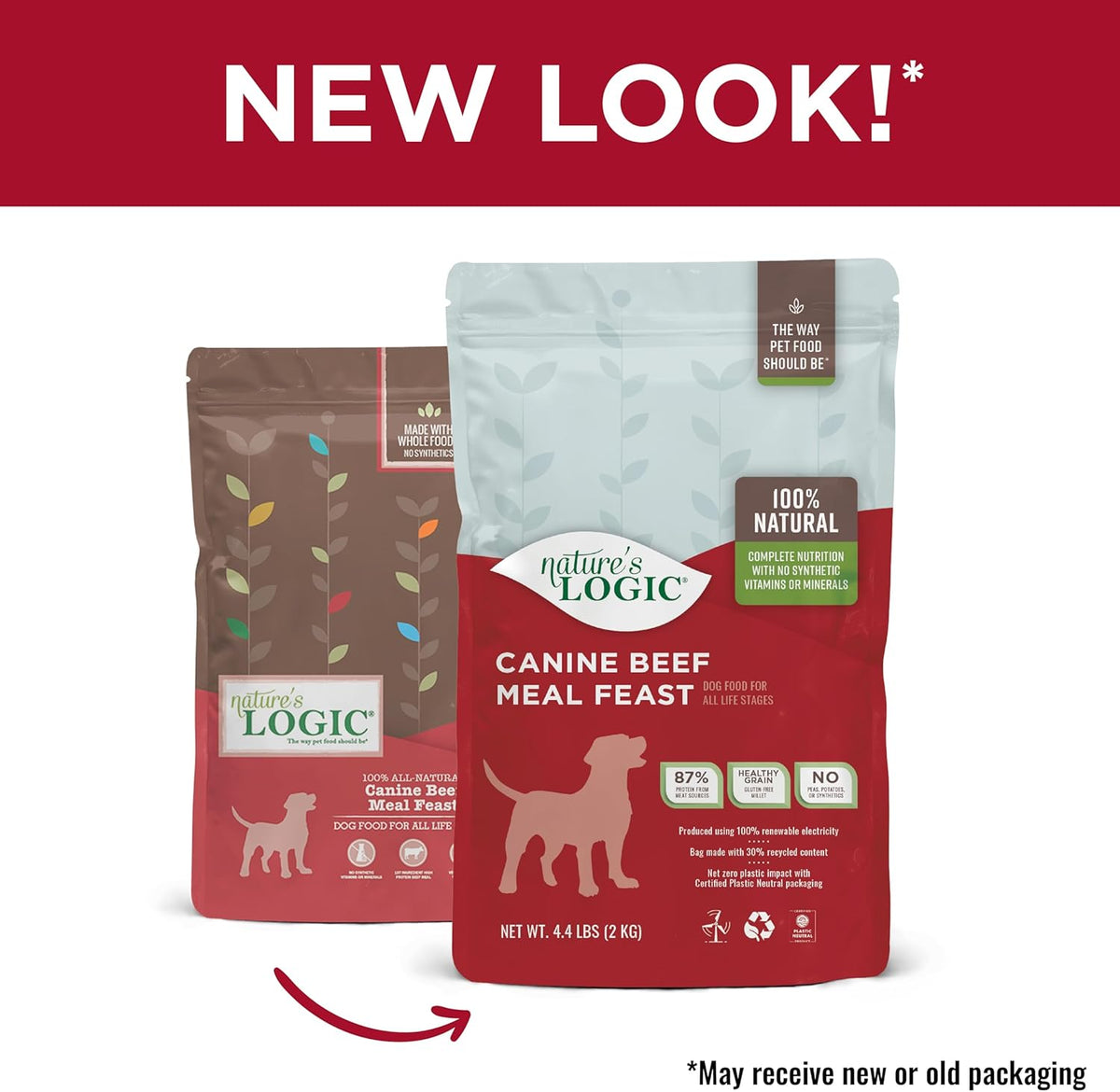 Nature's Logic Dry Dog Food - 100% Natural - No Synthetics - For All Ages, Sizes, Breeds - Free
