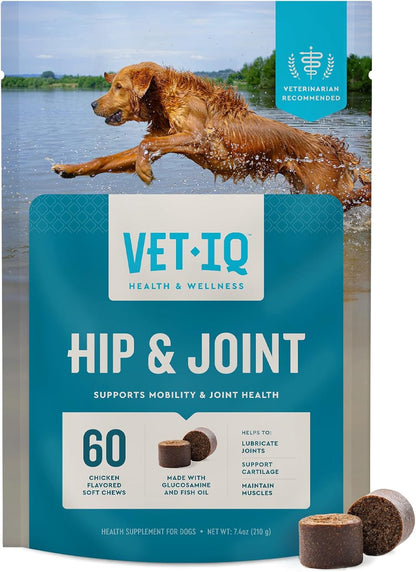 VetIQ Hip & Joint Supplement for Dogs, Anti Inflammatory Joint Support, Glucosamine, MSM, and