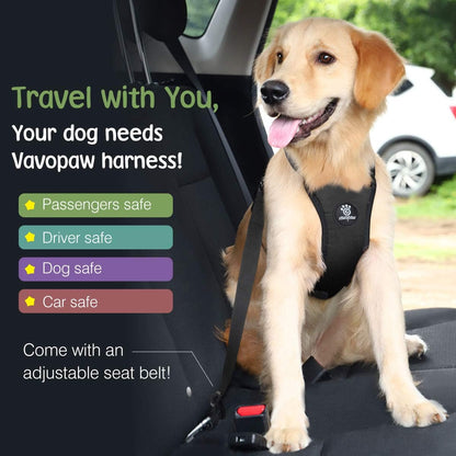 Dog Seat Belt, Safety Vest Dog Car Harness with Adjustable Buckle Dog Seat Belt for Vehicle Nylon