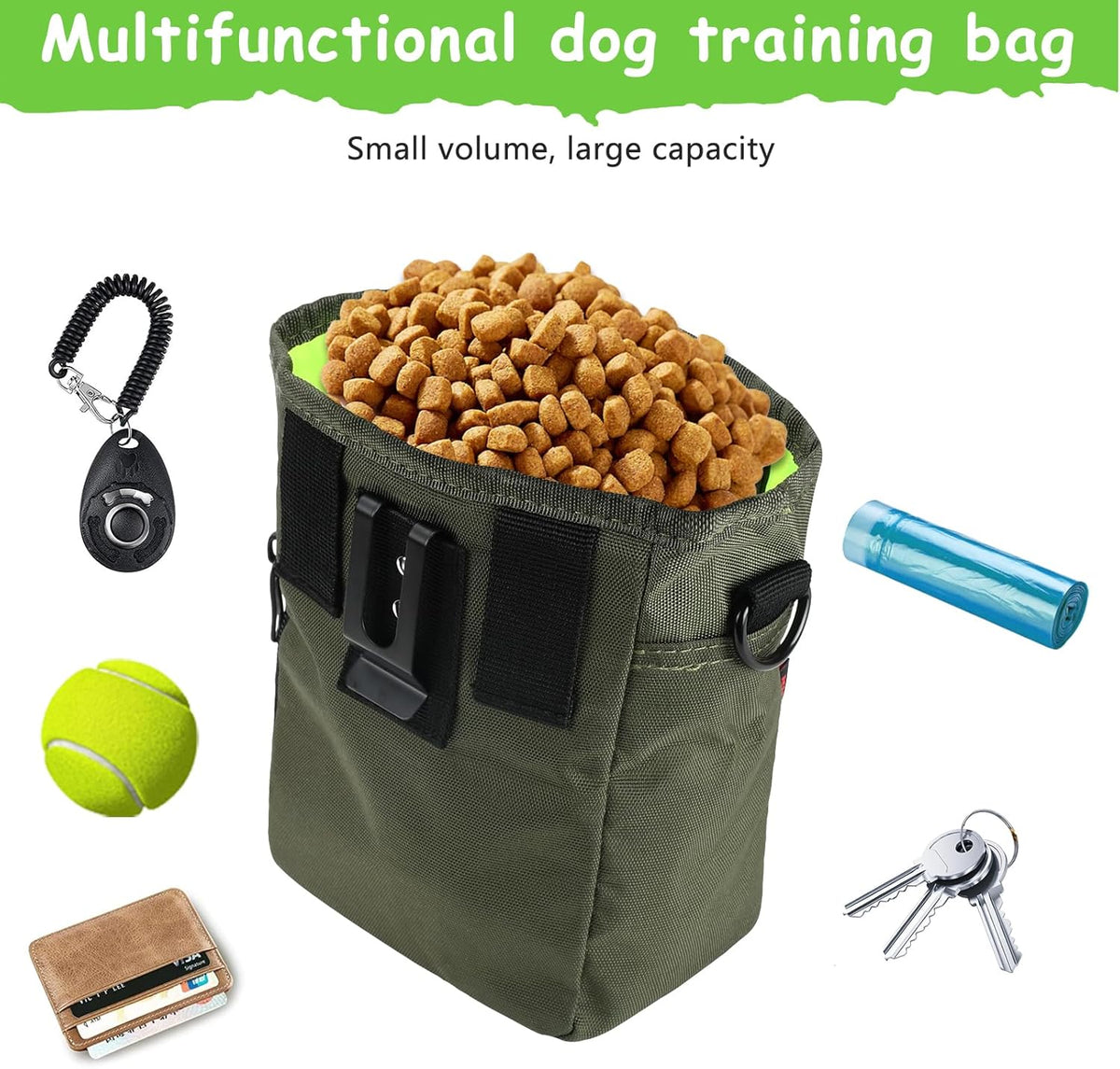 Dog Treat Pouches for Pet Training with Magnetic Closure Treat Pouches for Pet Training,Large Dog