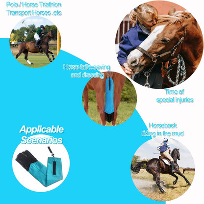 Horse Tail Bag - Pack of 2, Waterproof and Durable, Adjustable Large Opening for Easy Fit, Fringe