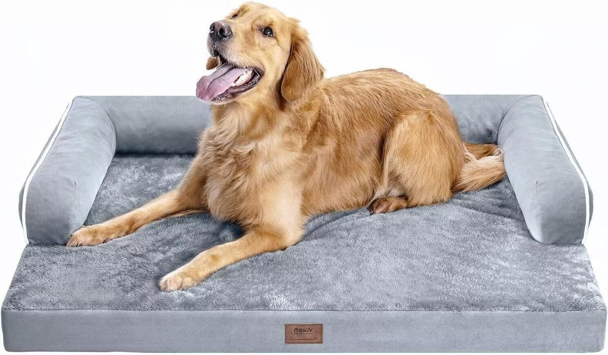 Large Dog Bed Orthopedic Washable - Beds Bolster - Medium XL XLarge Big Dogs - Memory Foam Couch