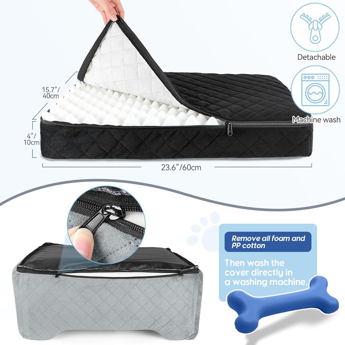 Dog Car Seat for Medium/Large Dogs,Dog Booster Seat for Dog Under 50lbs or 2 Small Dogs, Detachable