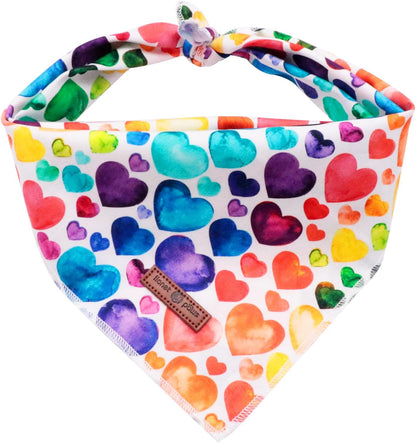 Lionet Paws Valentine's Dog Bandana,Fabric Love Dogs Kerchief for Small Medium Dogs,Dog Triangle