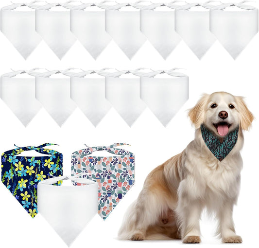 30 PCS Sublimation Blank Dog Bandana,DIY Custom Holiday Dog Scarf, Sublimation pet Triangle bib