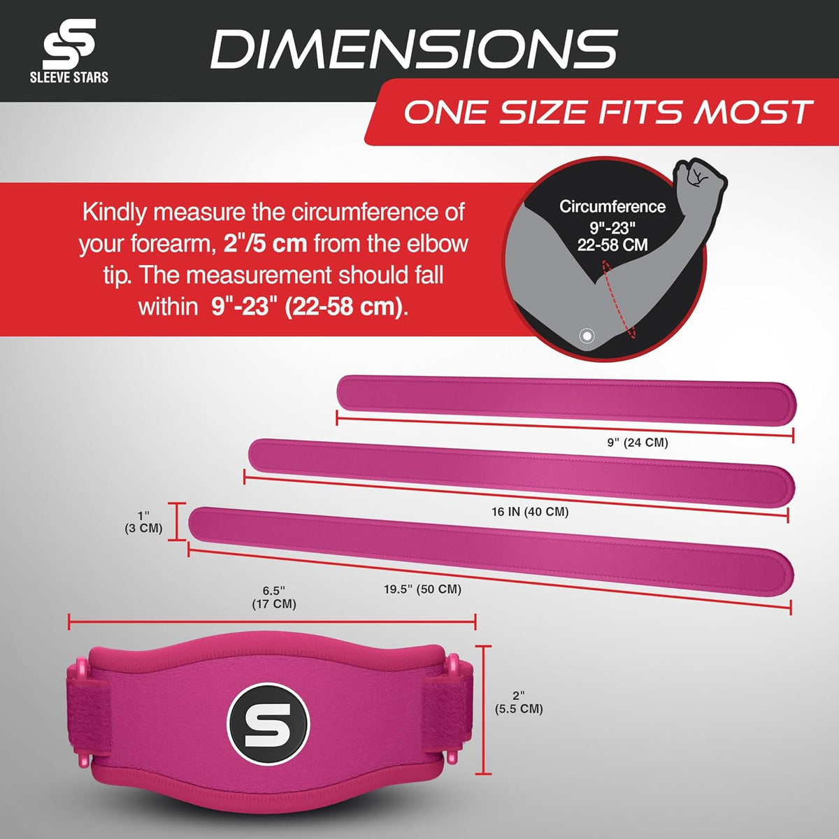 Sleeve Stars Tennis Elbow Brace for Women - Adjustable Tennis Elbow Strap, Golfers Elbow Brace for