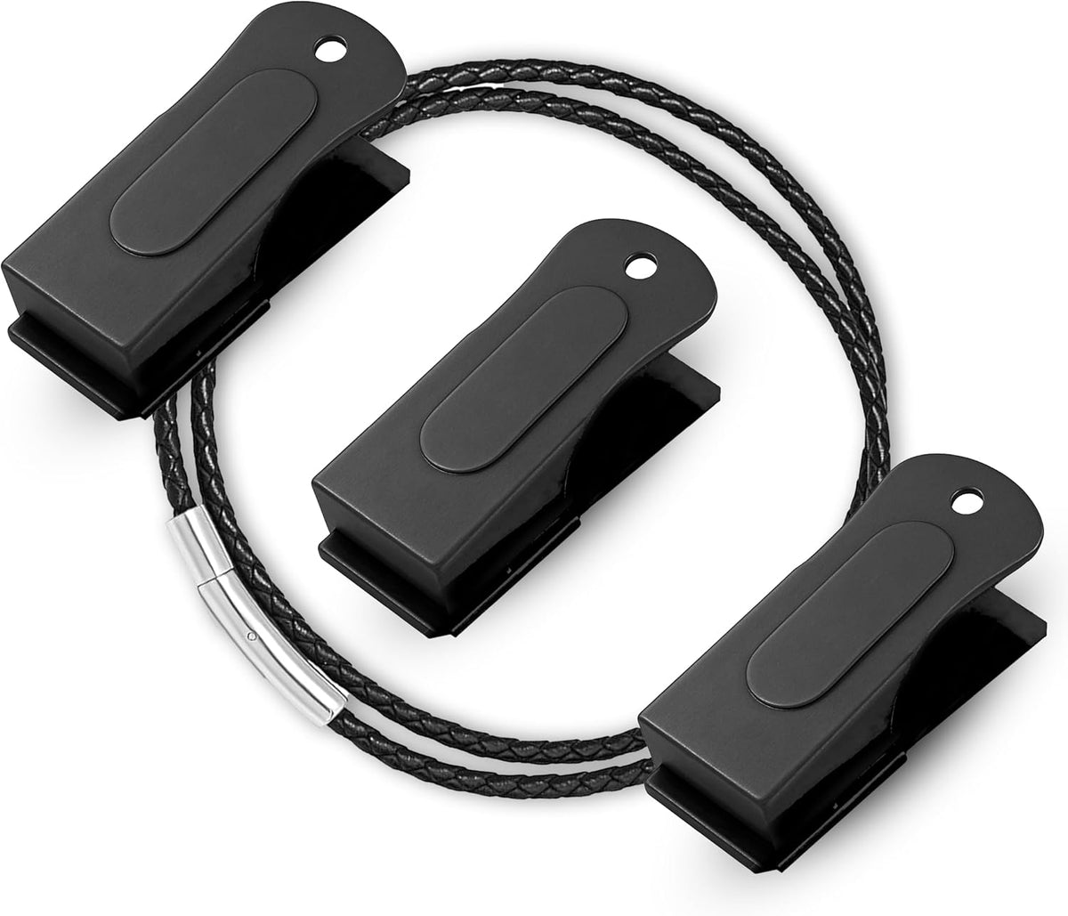 Black Dog Clicker with Necklace (3 Pack) - Clickers for Pet Training - Dog Training & Behavior Aids