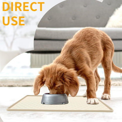 Ptlom Silicone Pet Placemat for Dog and Cat, Waterproof Non-Slip Pet Feeding Bowl Mats for Food and