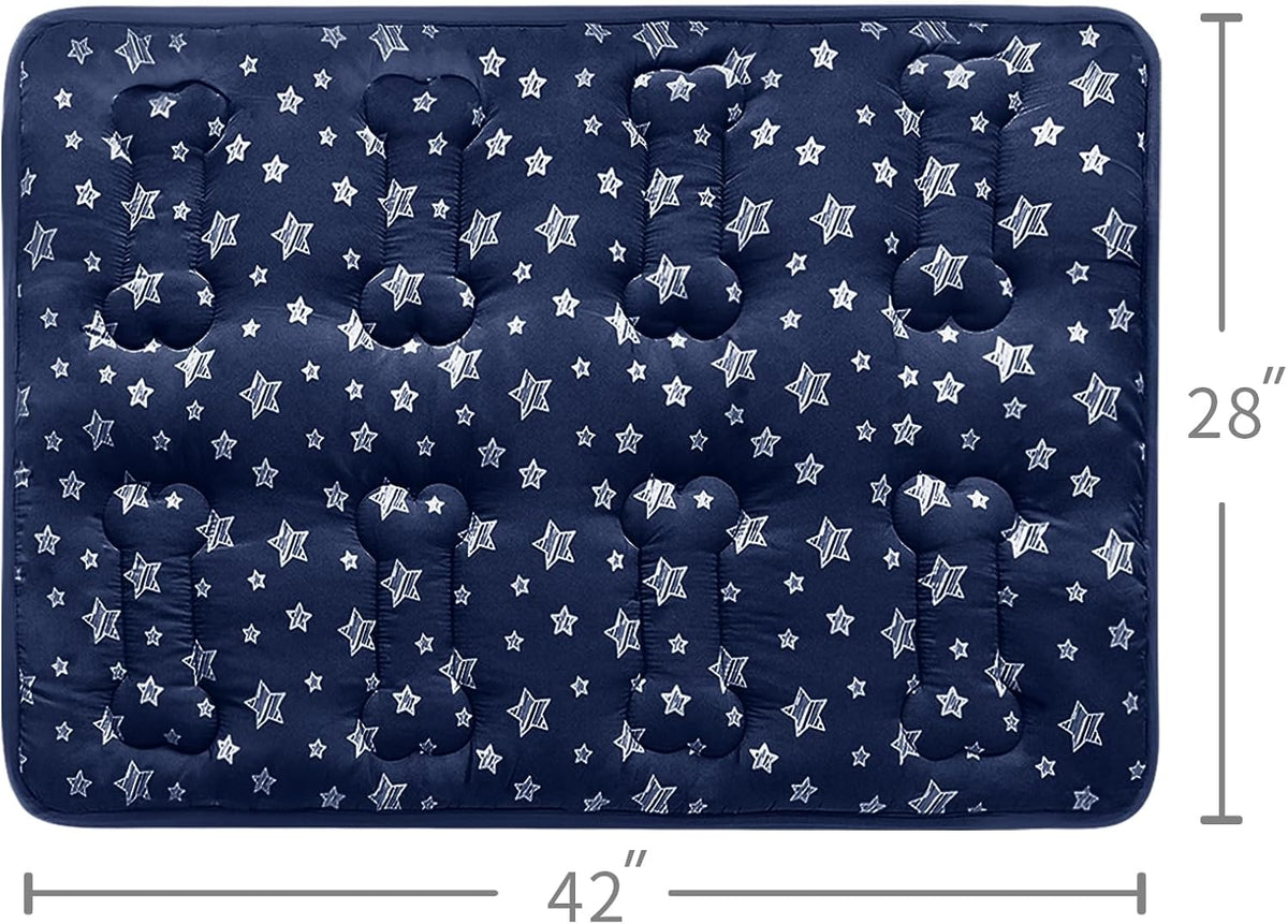 Dog Crate Mat (42" X 28"), Soft Dog Bed Mat with Cute Prints, Personalized Crate Pad, Anti-Slip