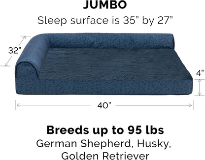 Furhaven Cooling Gel Dog Bed for Large Dogs w/ Removable Bolsters & Washable Cover, For Dogs Up to