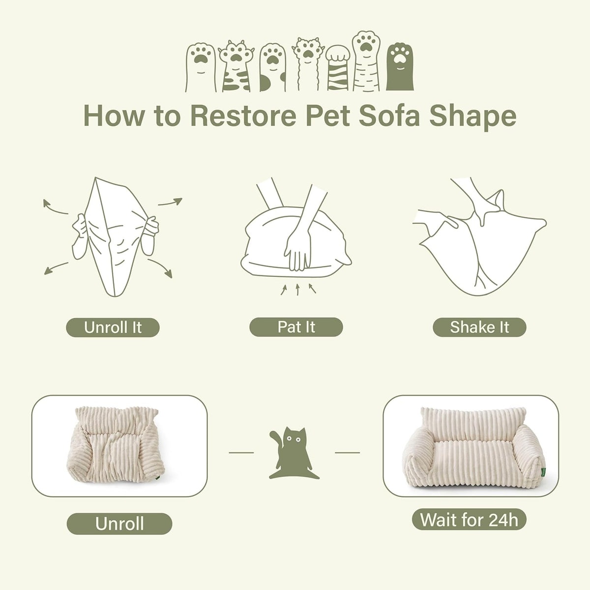 Cute Couch Bed for Pets, Supportive Cat Sofa for Indoor Cats, Small Dog Sofa Bed for Small Dogs