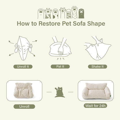 Cute Couch Bed for Pets, Supportive Cat Sofa for Indoor Cats, Medium Dog Sofa Bed for Medium Dogs