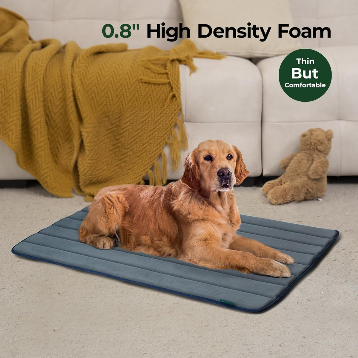 BALANCE Dog Crate Pad, Dog Foam Crate Mat Kennel Pad, Washable Water-Resistant Pet Bed Flat Dogs