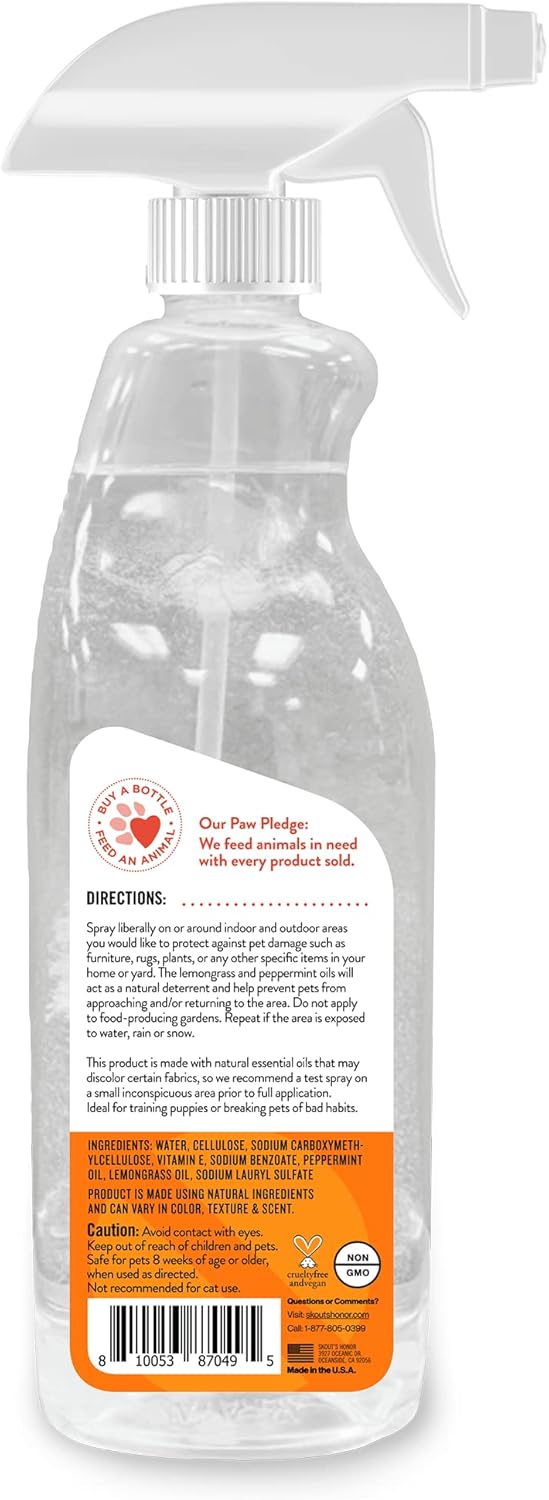 SKOUT'S HONOR Stay Off! Training Aid for Dogs - Natural Lemongrass & Peppermint Oils - Eco-Friendly