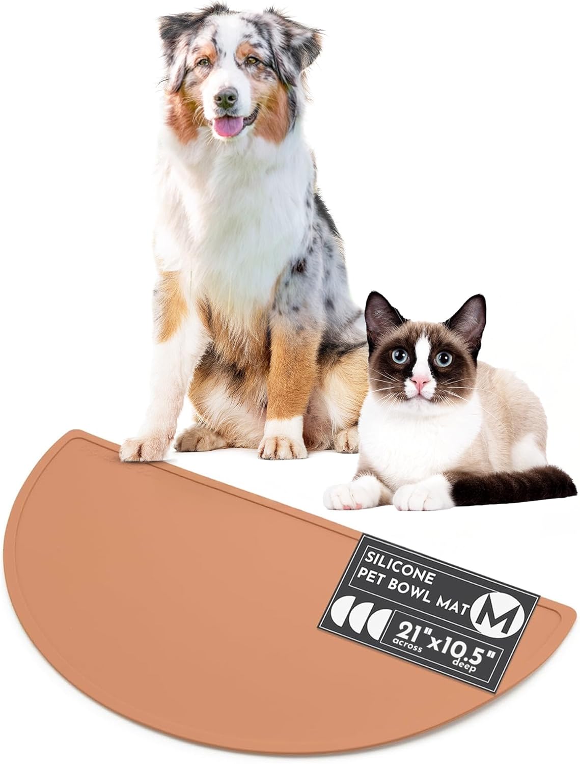 Waterproof Silicone Pet Food Mat - Non-Slip, Spill-Proof Feeding Mats for Floors, Raised Edge