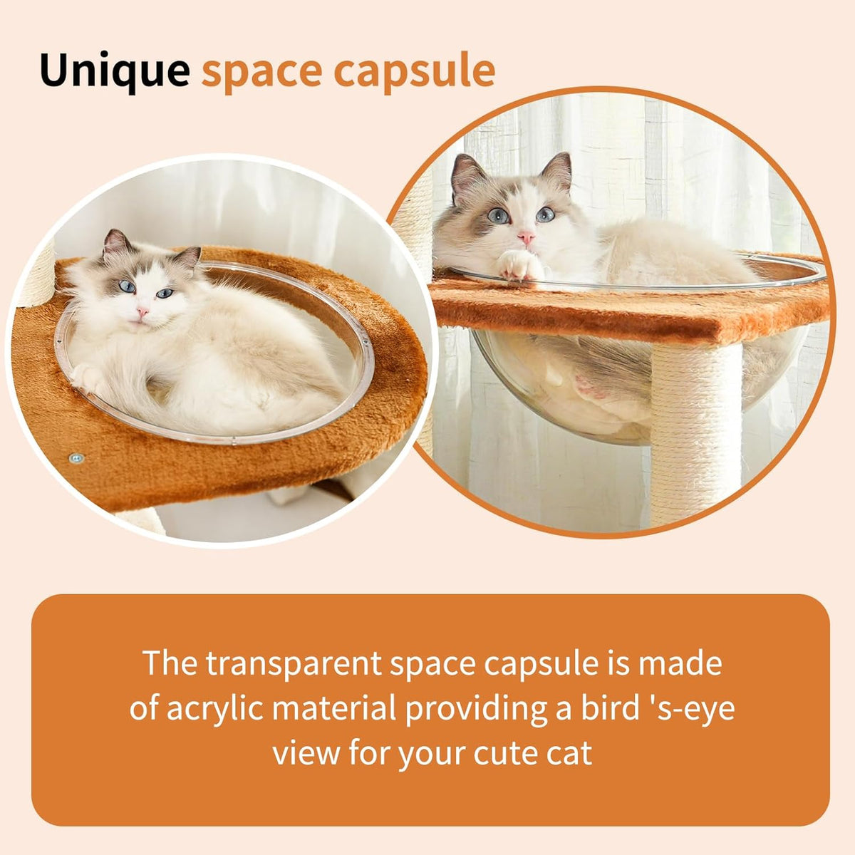 Modern Cat Tree Tower,Hand-Woven Ma Teng cat nest, Sisal-Covered Scratching Posts for Indoor Cats