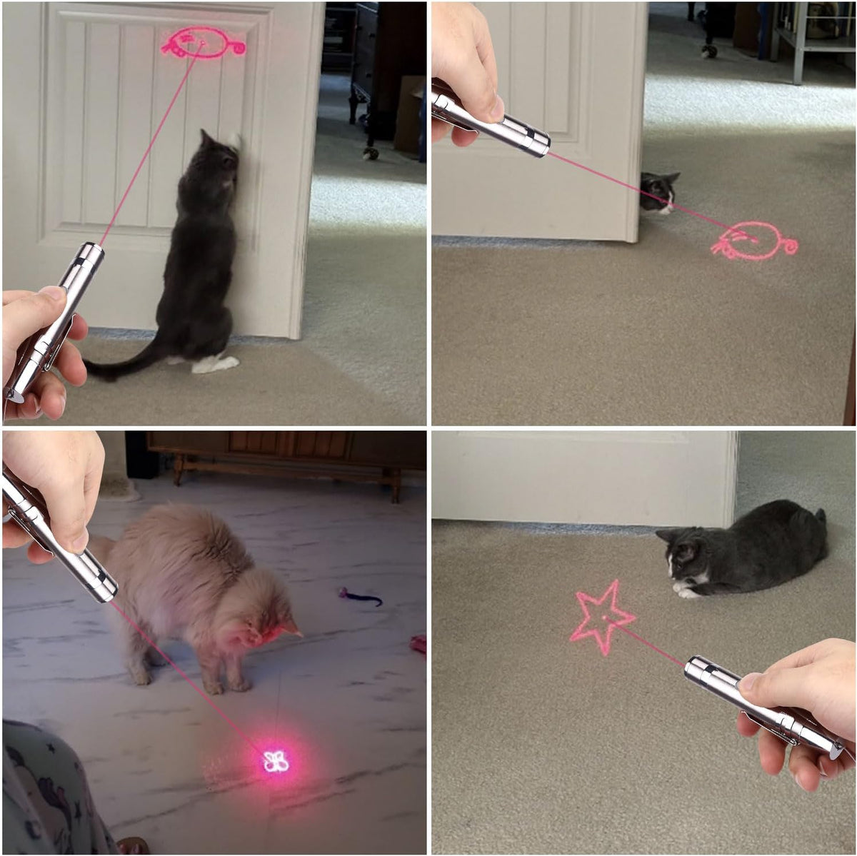 Cat Toy Pointer for Indoor Cats, USB Rechargeable Kitten Toys with 7 Adjustable Patterns