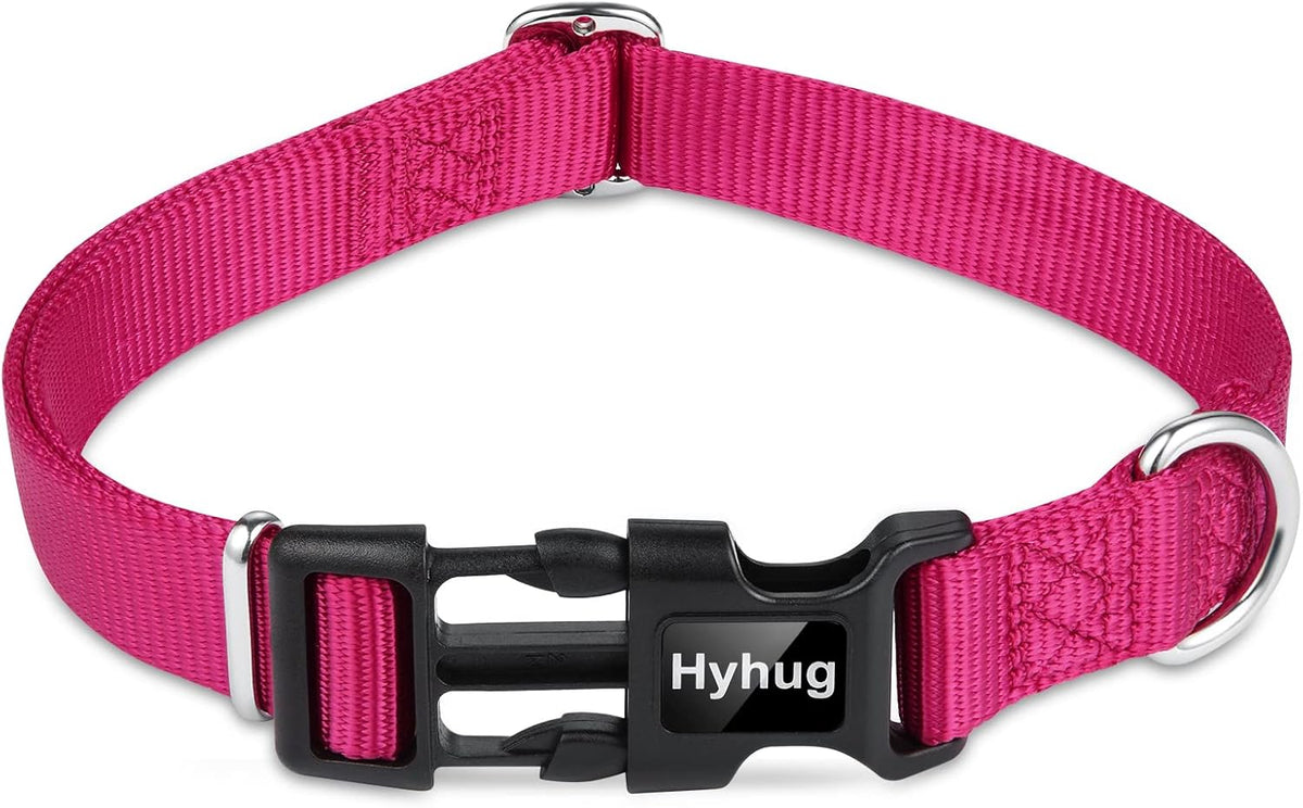 Hyhug Pets Solid Color Classic Regular Heavy Duty Basic Collar for Small Dogs, Unique Design