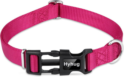 Hyhug Pets Solid Color Classic Regular Heavy Duty Basic Collar for Large Dogs, Unique Design