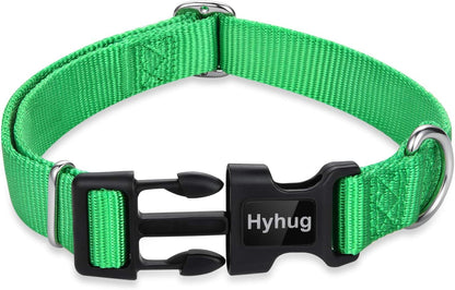 Hyhug Pets Classic Regular Heavy Duty Nylon Dog Collar with Easy Attach and Removal Buckle.