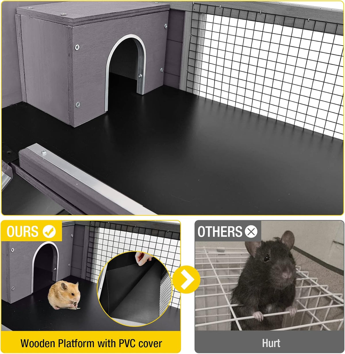 Guinea Pig Cage Metal Frame Hamster Cage Upgrade Anti-Chewing Rat House Indoor Outdoor Use Small