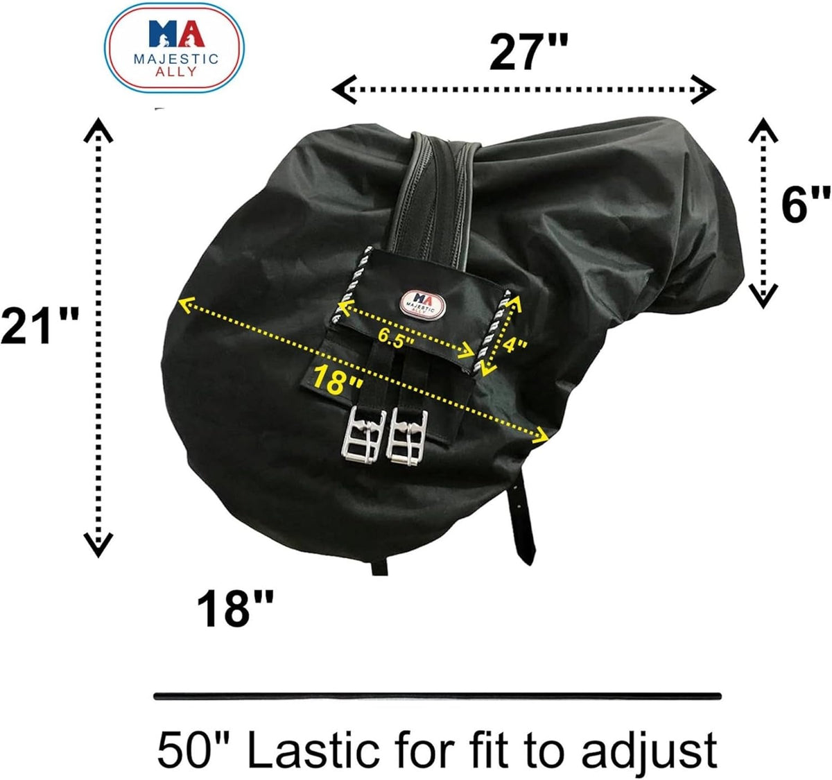 Majestic Ally Nylon Waterproof Fleece Lined Ride On English Saddle Cover-Multiple Color (Hunter