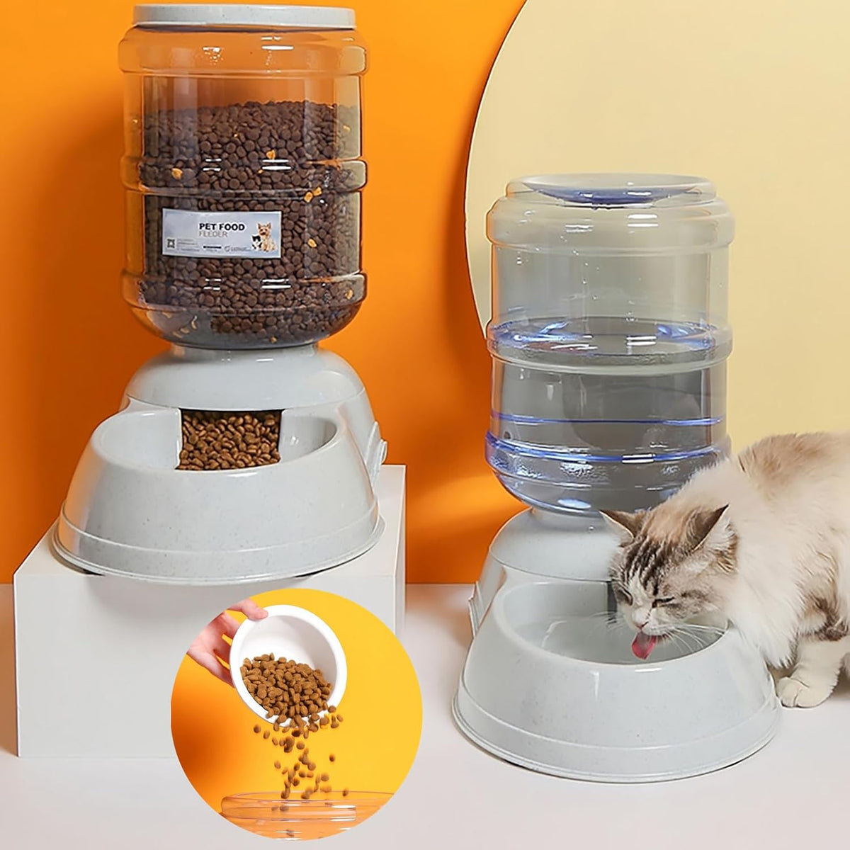 Dog Water Bowl Dispenser,3 Gallon/ 11L Pet Water Dispenser Station for Large Dogs and Cats,Gravity