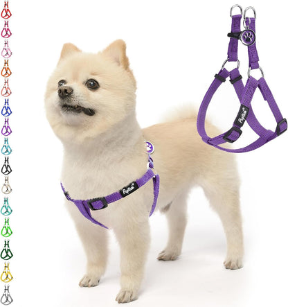 PUPTECK No Pull Dog Harness Soft Adjustable Basic Nylon Step in Puppy Vest Outdoor Walking with ID