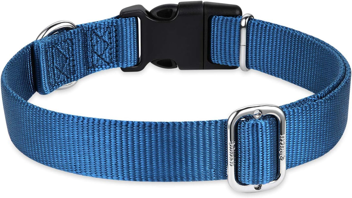 Hyhug Small Dog Collar Quick-Release Blue| Heavy-Duty Nylon Puppy Collar, Adjustable & Durable Pet