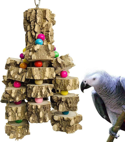 PINVNBY Macaw Toys, Extra Large Parrot Toys, Natural Wood Bird Chewing Toys for Large Birds Parrots