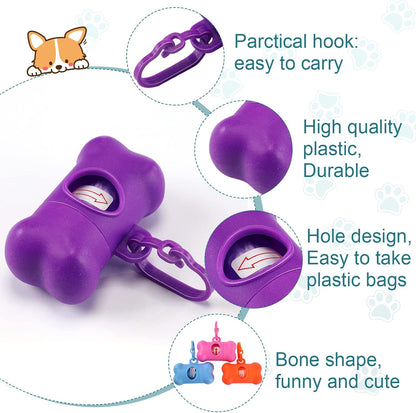Zhehao 120 Pcs Bone Shaped Dog Poop Bag Dispensers with Disposal Small Dog Waste Bag Holder with