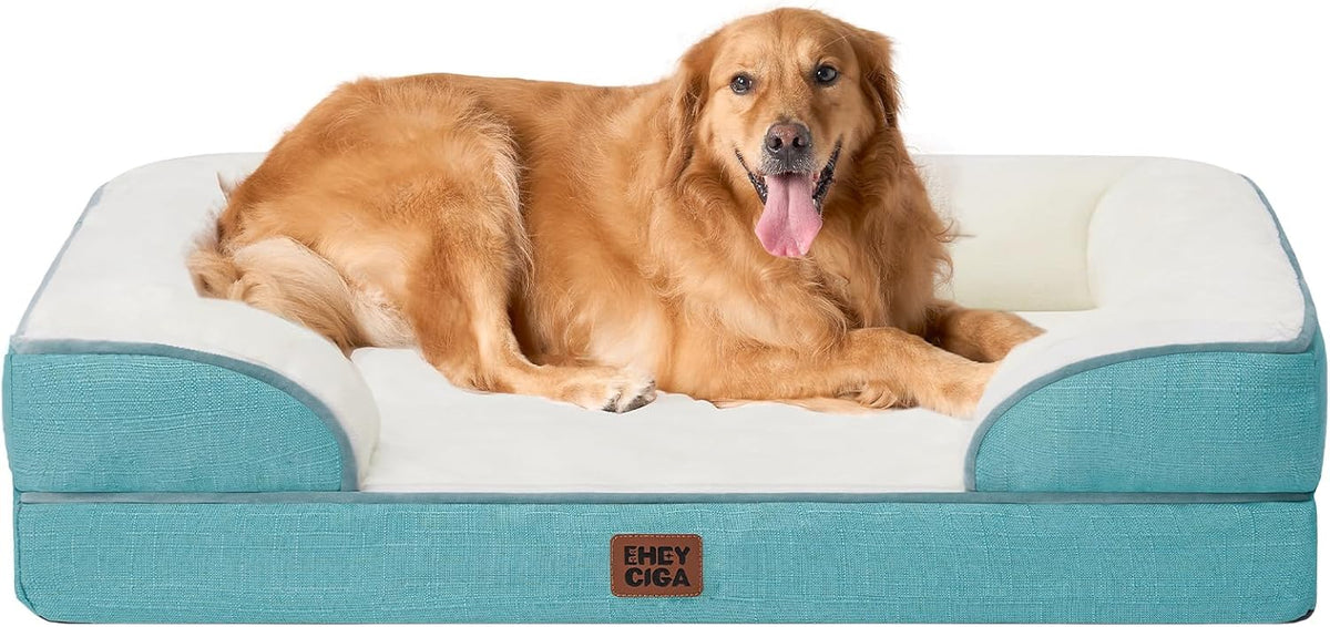 EHEYCIGA Orthopedic Dog Beds for Extra Large Dogs, Waterproof Memory Foam XL Pet Bed with Sides