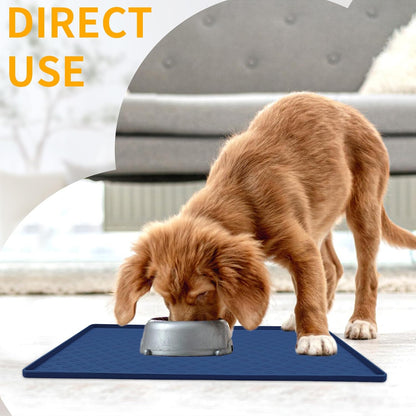 Ptlom Silicone Pet Placemat for Dog and Cat, Waterproof Non-Slip Pet Feeding Bowl Mats for Food and