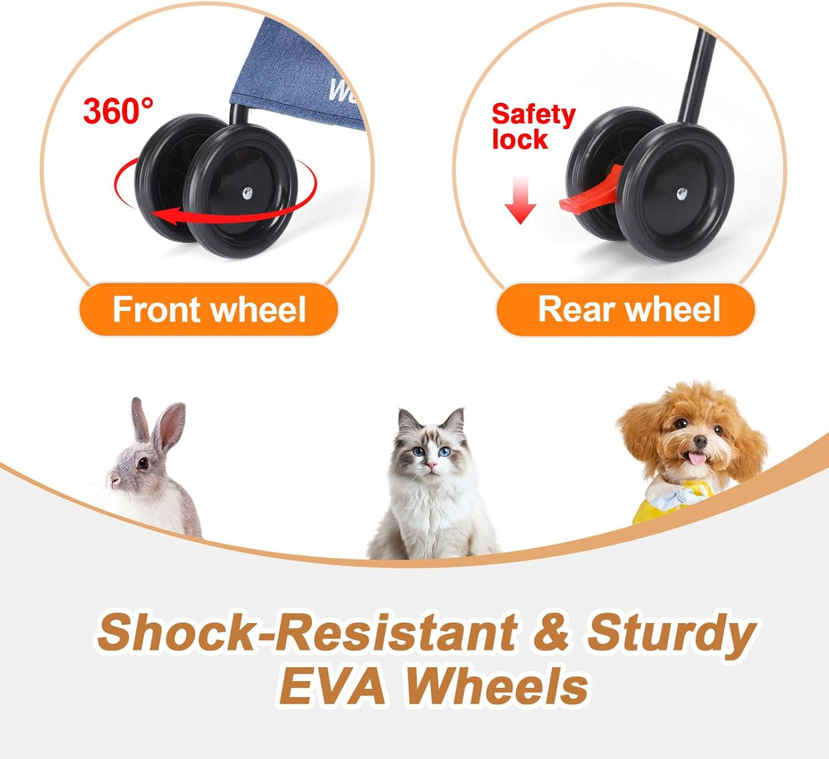 Wedyvko Travel Portable Dog Stroller, Pet Stroller for Small Puppy Dogs & Cats, Up to 33 lbs, Navy